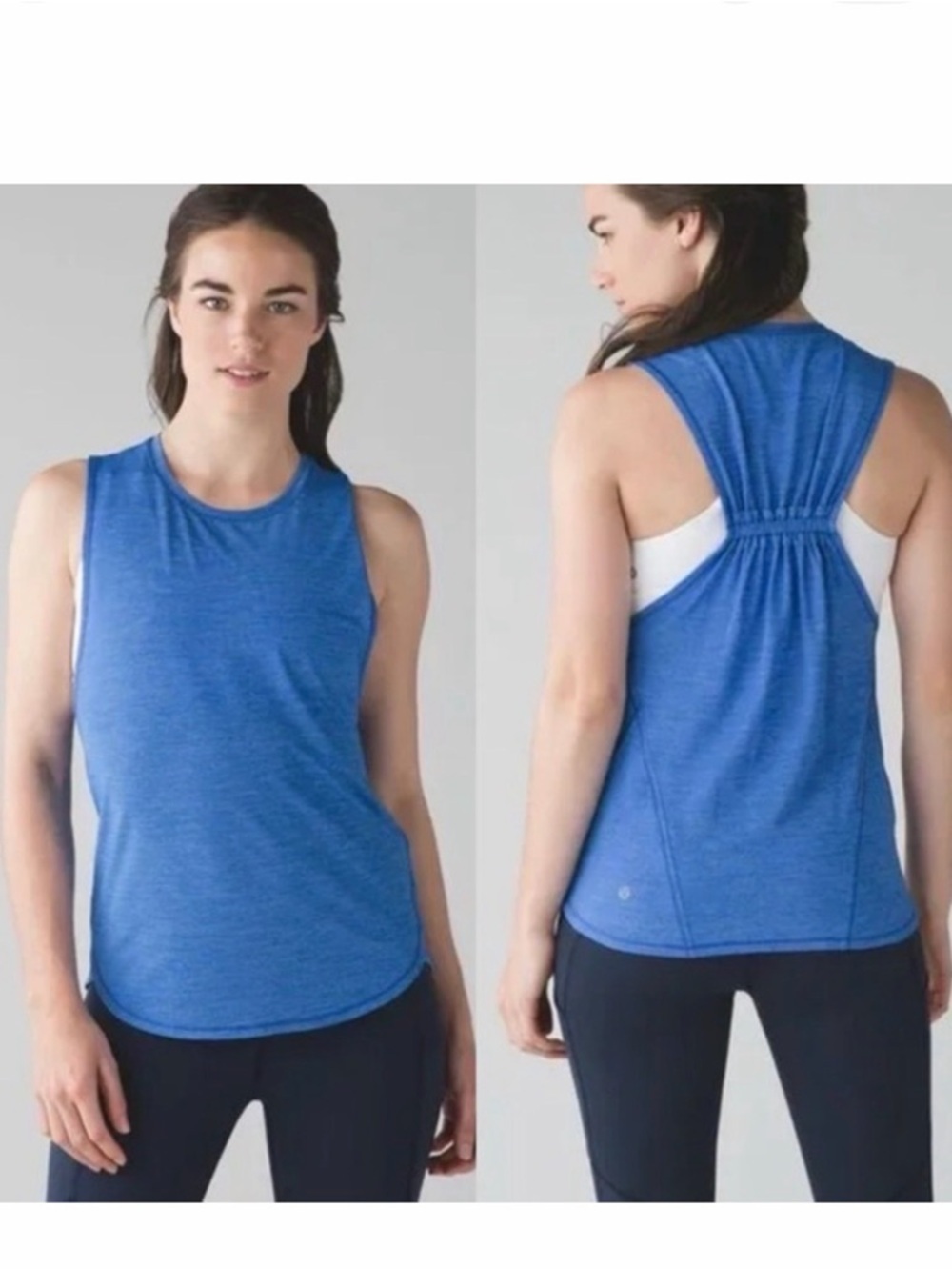 Lululemon In A Cinch Tank Top Heathered Pipe Dream Blue Size 4